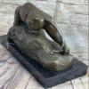 EUROPEAN BRONZE Real Bronze Cougar Panther Mountain Lion Statue Sculpture Statue Figurine Sale Artwork Decor view 3