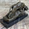 EUROPEAN BRONZE Real Bronze Cougar Panther Mountain Lion Statue Sculpture Statue Figurine Sale Artwork Decor view 4