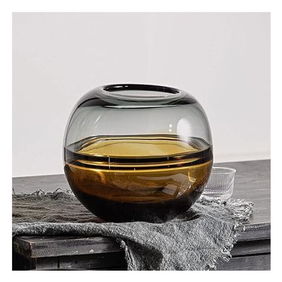 Home vase Creative Transparent Glass Vase Living Room Home Dining Table Coffee Table Office Desktop Decoration Vase Gradient Vase Decorative Vase (Size : A)