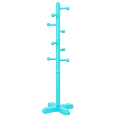 Azaeahom Coat Rack, Freestanding Coat Racks with 8 Hooks 2 Adjustable Height, Tree Coat Rack for Bedroom, Hallway, Entrance, Office, Hats, Handbags,Purse (Blue)