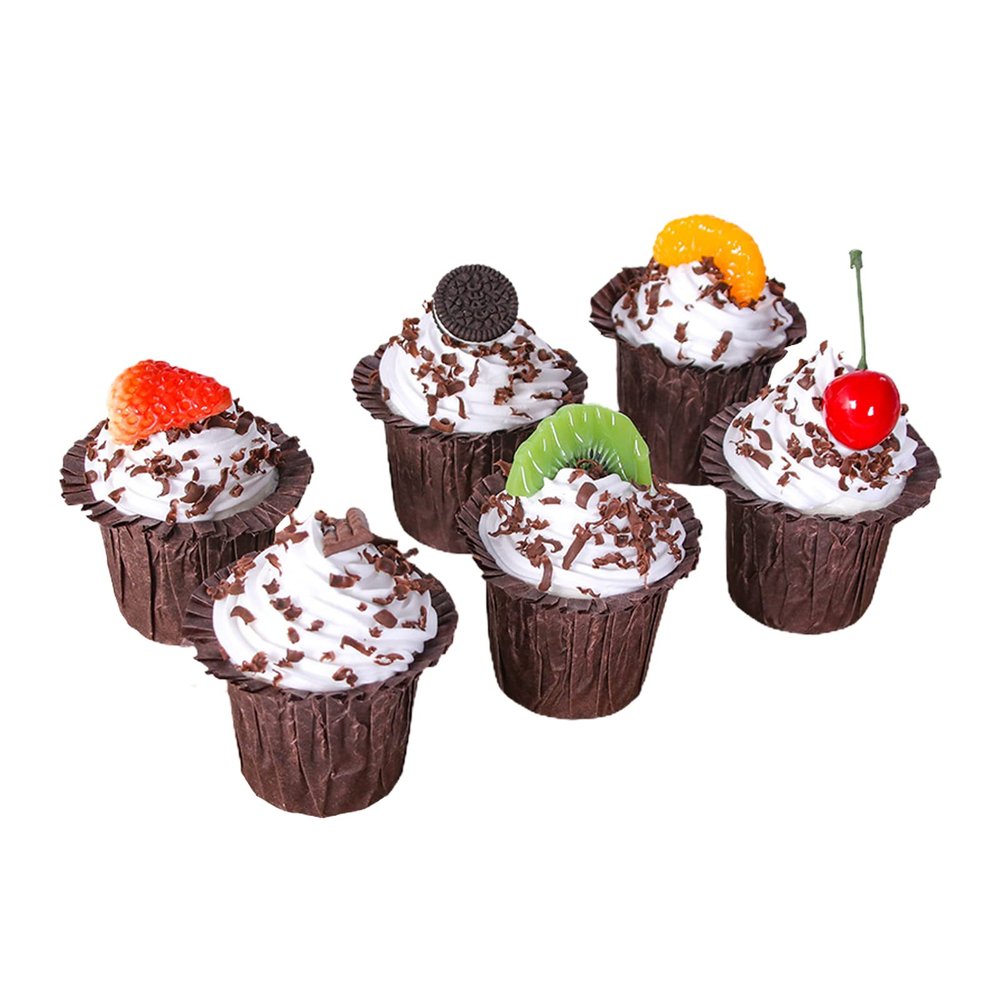 6Pcs Fake Cupcake Model Realistic Cake, Artificial Cakes for Display