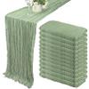 12 Pack 10Ft Cheesecloth Table Runner 35x120 Inch Boho Gauze Table Runner Cheese Cloth Long Romantic Table Runners for Wedding Bridal Shower Birthday Party Table Decor (Dusty Sage Green) view 1