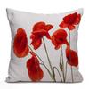 Throw Pillow Cover 16x16 Inch, Poppy Flowers White Poppy Red Beautiful White Beauty Bloom Blossom Double Sided Cotton Linen Square Throw Pillow Case Decorative Cushion Cover Pillowcase for Sofa view 1