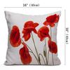 Throw Pillow Cover 16x16 Inch, Poppy Flowers White Poppy Red Beautiful White Beauty Bloom Blossom Double Sided Cotton Linen Square Throw Pillow Case Decorative Cushion Cover Pillowcase for Sofa view 2