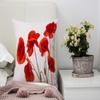 Throw Pillow Cover 16x16 Inch, Poppy Flowers White Poppy Red Beautiful White Beauty Bloom Blossom Double Sided Cotton Linen Square Throw Pillow Case Decorative Cushion Cover Pillowcase for Sofa view 3