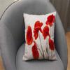 Throw Pillow Cover 16x16 Inch, Poppy Flowers White Poppy Red Beautiful White Beauty Bloom Blossom Double Sided Cotton Linen Square Throw Pillow Case Decorative Cushion Cover Pillowcase for Sofa view 4