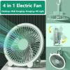 Breadom Portable LED Fans, Multifunctional Cordless Table Fan with Light Wall Mounted Mini Fan Light USB Rechargeable Personal Fan view 2