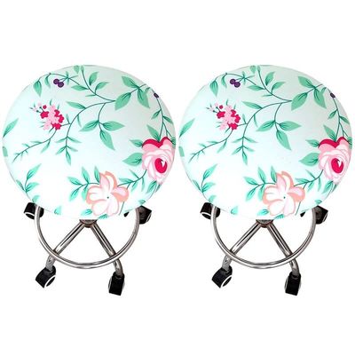 Round Bar Stool Covers 1/2/4 Pieces Round Stool Seat Covers with Elastic Washable Stool Cushion Slipcover Round Bar Stools Chair Covers for Home Bar Hotel 11-15 Inch ( Color : #12 , Size : 2pcs )