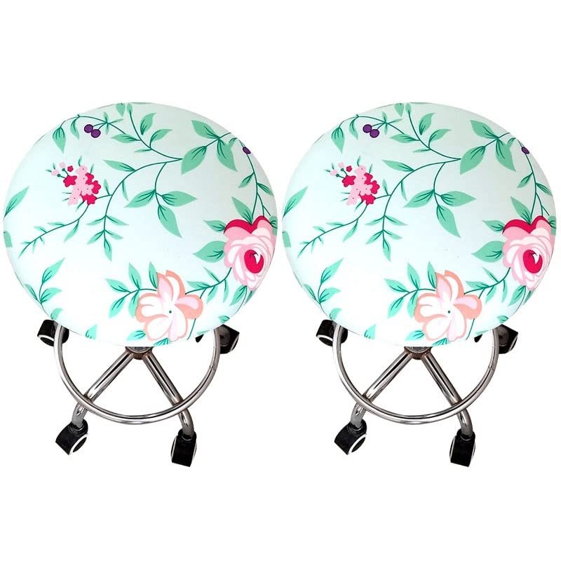 Round Bar Stool Covers 1/2/4 Pieces Round Stool Seat Covers with Elastic Washable Stool Cushion Slipcover Round Bar Stools Chair Covers for Home Bar Hotel 11-15 Inch ( Color : #12 , Size : 2pcs )