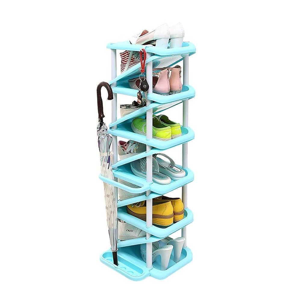 BNNP Free Standing Shoe Racks Shoe Closet Multilayer Shoe Rack Hanger Creative Large Capacity Storage Rack Shoe Rack for Umbrella Storage and Space Saving (Color : B)