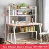 Computer Desk with Hutch Bookshelf, 2022 Upgraded Home Office Desk Spacious Desktop Upper Shelves, Healthy Materials Metal Structure White Stylish Table Study Work Write (100*50CM(39.4*19.7 Inches)) view 2