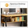 Computer Desk with Hutch Bookshelf, 2022 Upgraded Home Office Desk Spacious Desktop Upper Shelves, Healthy Materials Metal Structure White Stylish Table Study Work Write (100*50CM(39.4*19.7 Inches)) view 4
