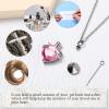 3 Pieces Cremation Urn Necklace for Ashes Vertical Bar Zircon, Heart Crystal Necklace Urn Stainless Steel Waterproof Memorial Pendant(Pink Zircon) view 4