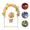 Fichiouy Modern Gold Wall Stand Wedding Arch Backdrop with Plastic Mesh, Wrought Iron Decorative Props Flower Decorative Rack 2M (Gold) view 3