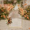 Fichiouy Modern Gold Wall Stand Wedding Arch Backdrop with Plastic Mesh, Wrought Iron Decorative Props Flower Decorative Rack 2M (Gold) view 4
