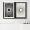 SIGNWIN Framed Canvas Print Wall Art Set Duotone Black White Geometric Ring Landscape Abstract Shapes Illustrations Minimal Decorative Bohemian for Living Room, Bedroom, Office - 24"x36"x2 Black view 2