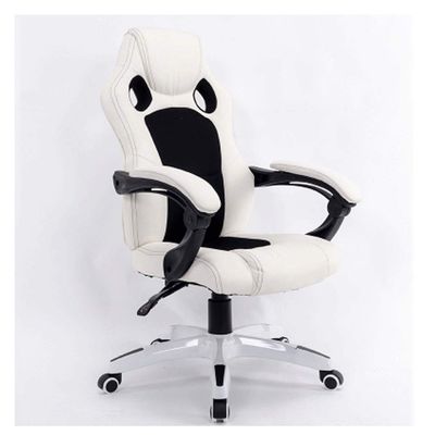YYDS Chair Reclining Gaming Chair Executive Ergonomic Lifting Swivel Chair with Rotating Lifting Handrail Anchor Live Esports Chair Ergonomically (Color : White Black, Size : Aluminum Alloy feet)