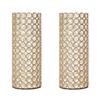2 Pcs Gold Crystal Metal Tealight Candle Holder for Centerpieces, 10.4 inch Tall Blingbling Hurricane Candle Holder, Decorative Cylinder Vases for Centerpieces Room Decor Party view 1