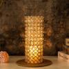 2 Pcs Gold Crystal Metal Tealight Candle Holder for Centerpieces, 10.4 inch Tall Blingbling Hurricane Candle Holder, Decorative Cylinder Vases for Centerpieces Room Decor Party view 3