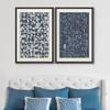SIGNWIN Framed Canvas Print Wall Art Set Mid-Century Geometric Retro Grid Landscape Abstract Shapes Illustrations Minimal Decorative Bohemian for Living Room, Bedroom, Office - 24"x36"x2 Black view 3
