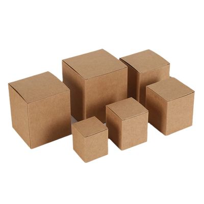 50Pcs Kraft Paper Box Square White Cardboard Box DIY Gift Box For Cookies Jewelry Gift Packaging Candy Cake Baking