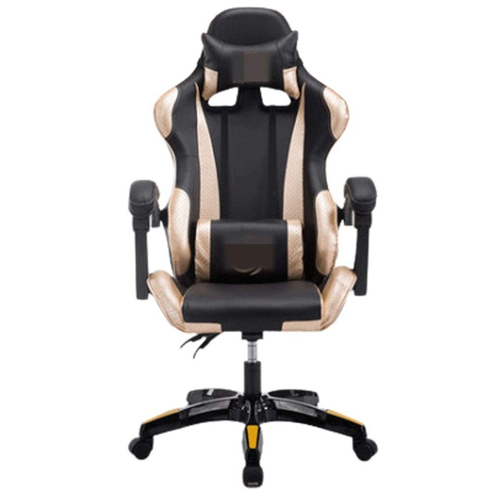 YYDS Chair Gaming Chair Office Chair Esport Gaming Bureau Chaise Recliner Armrest Armchair Pillow Footrest Ergonomics Furniture Ergonomically (Color : Black Gold, Size : Without footrest)