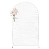 Fichiouy Modern Gold Wall Stand Wedding Arch Backdrop with Plastic Mesh, Wrought Iron Decorative Props Flower Decorative Rack 2M (White) view 1