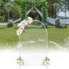Fichiouy Modern Gold Wall Stand Wedding Arch Backdrop with Plastic Mesh, Wrought Iron Decorative Props Flower Decorative Rack 2M (White) view 4