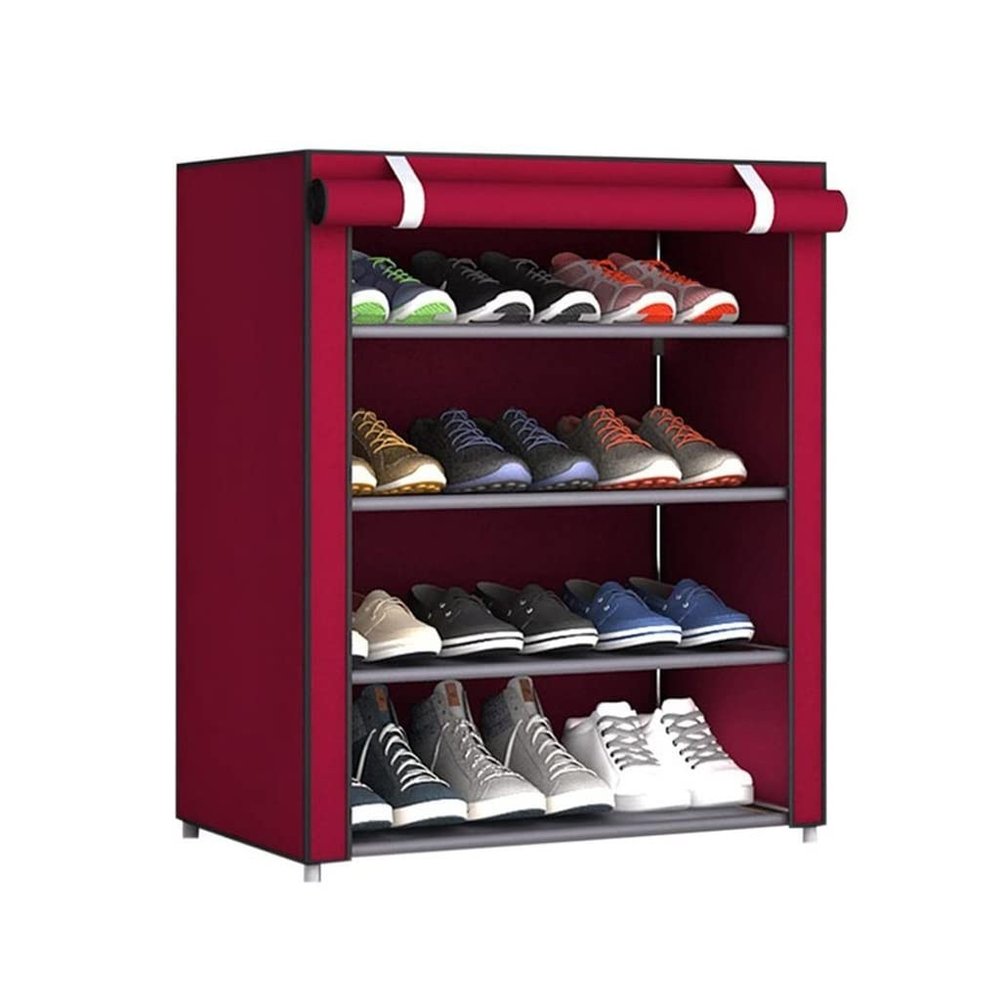 BNNP Free Standing Shoe Racks Shoe Closet Large Non-Woven Shoe Rack Shoe Storage Bag Home Bedroom Shoe Rack Large Capacity (Three Layers/Four Layers/Five Layers) (Color : A, Size : 72cm)