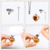 3 Pieces Cremation Urn Necklace for Ashes Vertical Bar Zircon, Heart Crystal Necklace Urn Stainless Steel Waterproof Memorial Pendant(Yellow Zircon) view 3