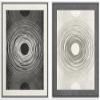 SIGNWIN Framed Canvas Print Wall Art Set Duotone Black White Geometric Ring Landscape Abstract Shapes Illustrations Minimal Decorative Bohemian for Living Room, Bedroom, Office - 24"x36"x2 White view 1