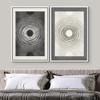 SIGNWIN Framed Canvas Print Wall Art Set Duotone Black White Geometric Ring Landscape Abstract Shapes Illustrations Minimal Decorative Bohemian for Living Room, Bedroom, Office - 24"x36"x2 White view 3
