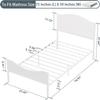 Timy Kids Twin Bed Frame with Wooden Headboard and Footboard, Metal Platform Bed Frame for Boys Girls Teens Adults, Modern Kids Furniture, No Box Spring Needed, White view 2