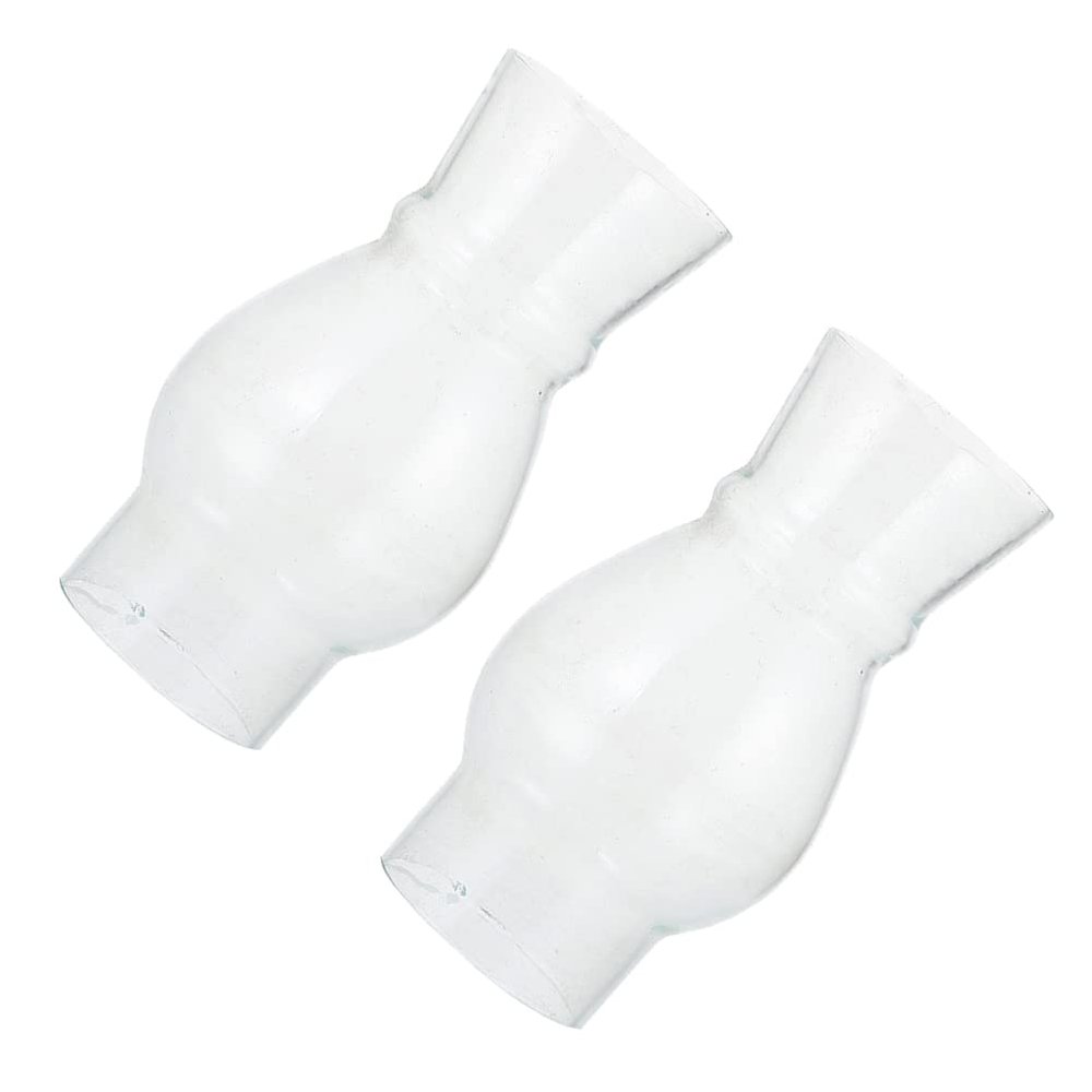 Uonlytech 2-Pack Glass Oil Lamp Shades Vintage Light Cover Accessory for Kerosene Lamps and Wall Lights Soft Light Diffuser 3.66 X 1.29 X 1.29 in