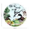 15" Minimalist Clock Life is Better on The Farm Home Decor for Classroom Decorative Farm Garden Duck Wall Clocks Non-Ticking Quartz Round Wooden Wall Clock Rustic for Children's Room Fitness Room view 2
