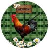 15" Silent Wall Clock Farm Home Buffalo Plaid Rooster Coffee Decor for Office Modern Rooster Countryside Daisy Printed Wall Clocks Non-Ticking Round Wooden Wall Clock Rustic for Art Room Workshop view 1