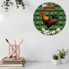 15" Silent Wall Clock Farm Home Buffalo Plaid Rooster Coffee Decor for Office Modern Rooster Countryside Daisy Printed Wall Clocks Non-Ticking Round Wooden Wall Clock Rustic for Art Room Workshop view 3