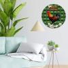 15" Silent Wall Clock Farm Home Buffalo Plaid Rooster Coffee Decor for Office Modern Rooster Countryside Daisy Printed Wall Clocks Non-Ticking Round Wooden Wall Clock Rustic for Art Room Workshop view 4