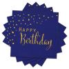 DYLIVeS Happy Birthday Napkins, Blue and Gold Foil Dots Napkins Disposable Paper Napkins for Dinner Picnic Cocktail Birthday Party Supplies Decorations for Boy Man, 6.5 x 6.5 Inch (Pack of 50) view 1