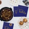 DYLIVeS Happy Birthday Napkins, Blue and Gold Foil Dots Napkins Disposable Paper Napkins for Dinner Picnic Cocktail Birthday Party Supplies Decorations for Boy Man, 6.5 x 6.5 Inch (Pack of 50) view 3