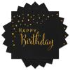 DYLIVeS Happy Birthday Napkins, Black and Gold Foil Dots Napkins Disposable Paper Napkins for Dinner Picnic Cocktail Birthday Party Supplies Decorations for Boy Man, 6.5 x 6.5 Inch (Pack of 50) view 1