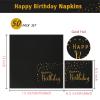 DYLIVeS Happy Birthday Napkins, Black and Gold Foil Dots Napkins Disposable Paper Napkins for Dinner Picnic Cocktail Birthday Party Supplies Decorations for Boy Man, 6.5 x 6.5 Inch (Pack of 50) view 2