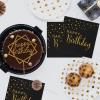 DYLIVeS Happy Birthday Napkins, Black and Gold Foil Dots Napkins Disposable Paper Napkins for Dinner Picnic Cocktail Birthday Party Supplies Decorations for Boy Man, 6.5 x 6.5 Inch (Pack of 50) view 3