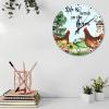 15 Inch Wood Wall Clock Life is Better on The Farm Coffee Decor for Garage Farmhouse Rooster Chicken Animal Wall Clocks Round Silent Non-Ticking Round Wooden Wall Clock Country for Gym Entryway view 3
