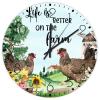 15" Silent Wall Clock Life is Better on The Farm Fireplace Decor for Office Farmhouse Chicken Farm Animal Wall Clocks Non Ticking Analog Round Wooden Wall Clock Rustic for Art Room Family Room view 1