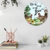 15" Silent Wall Clock Life is Better on The Farm Fireplace Decor for Office Farmhouse Chicken Farm Animal Wall Clocks Non Ticking Analog Round Wooden Wall Clock Rustic for Art Room Family Room view 3