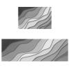 LEOSUCRE 2 Pieces Kitchen Rug Set Indoor Doormats, Black and Gray Washable Kitchen Mat Runner Rug, Non Slip Kitchen Rugs and Mats for Sink Entrance 18x48in Ombre Abstract Geometric Beach view 1