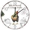 15" Silent Wall Clock Eating House is A Happy Kitchen Home Decor for Home Farmhouse Animal Picture Painting Wall Clocks Silent Non-Ticking Round Wooden Wall Clock Rustic for Art Room Girls Room view 1