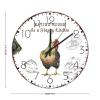 15" Silent Wall Clock Eating House is A Happy Kitchen Home Decor for Home Farmhouse Animal Picture Painting Wall Clocks Silent Non-Ticking Round Wooden Wall Clock Rustic for Art Room Girls Room view 2