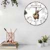 15" Silent Wall Clock Eating House is A Happy Kitchen Home Decor for Home Farmhouse Animal Picture Painting Wall Clocks Silent Non-Ticking Round Wooden Wall Clock Rustic for Art Room Girls Room view 3